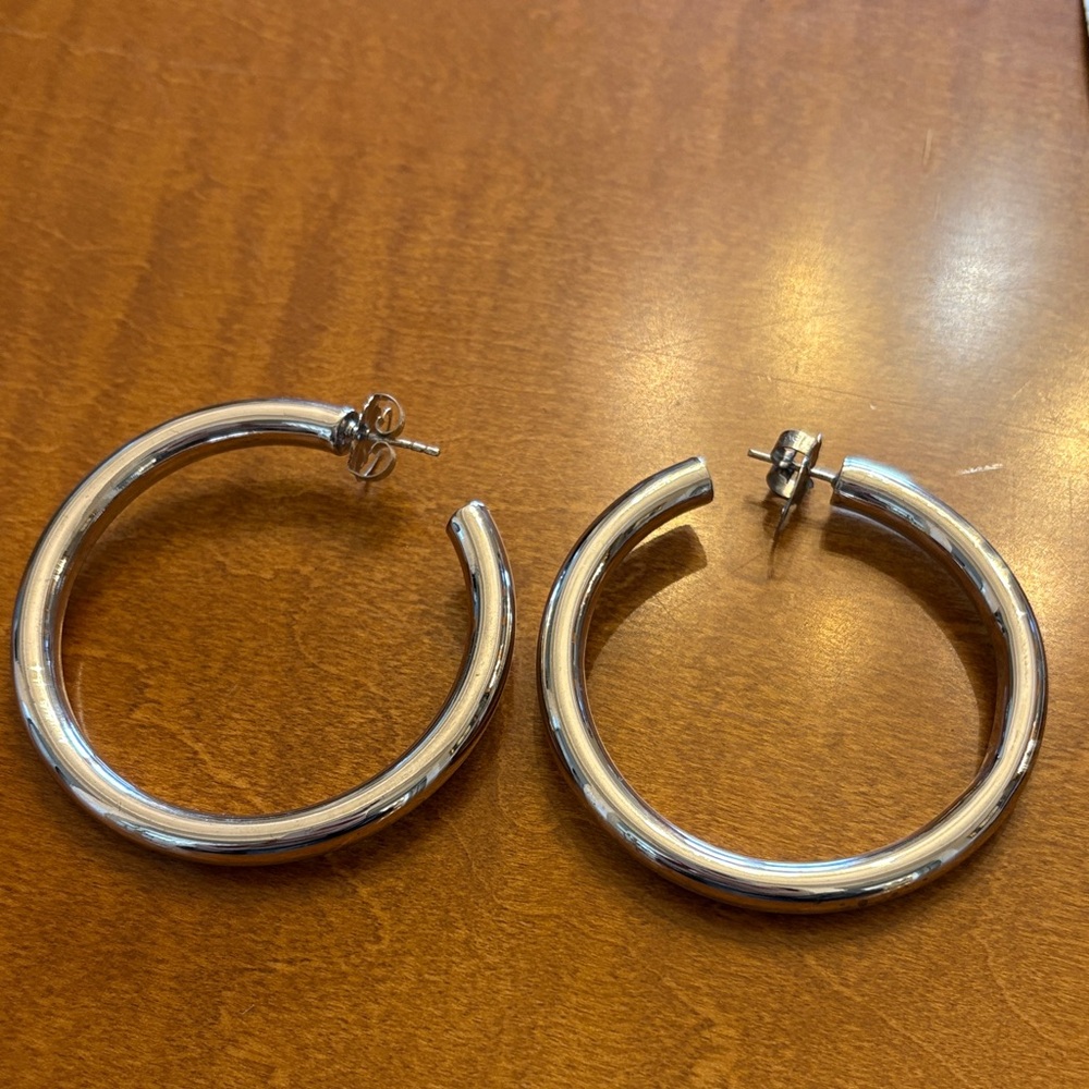Elegant Silver Hoop Earrings